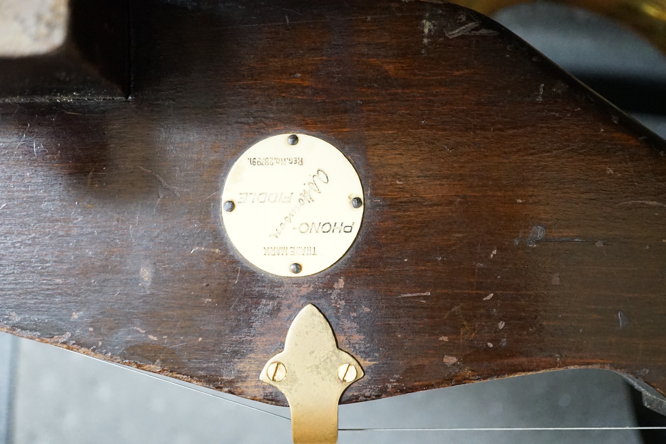 A cased phonofiddle, A.S. Howson